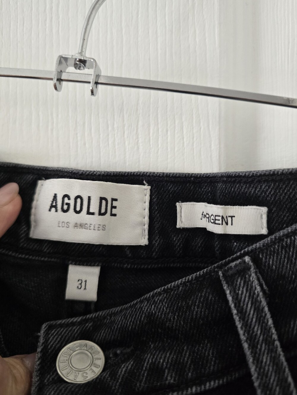 Agolde X Argent Riley Black High Rise Straight Leg Jeans Size 31 - Picture 3 of 7